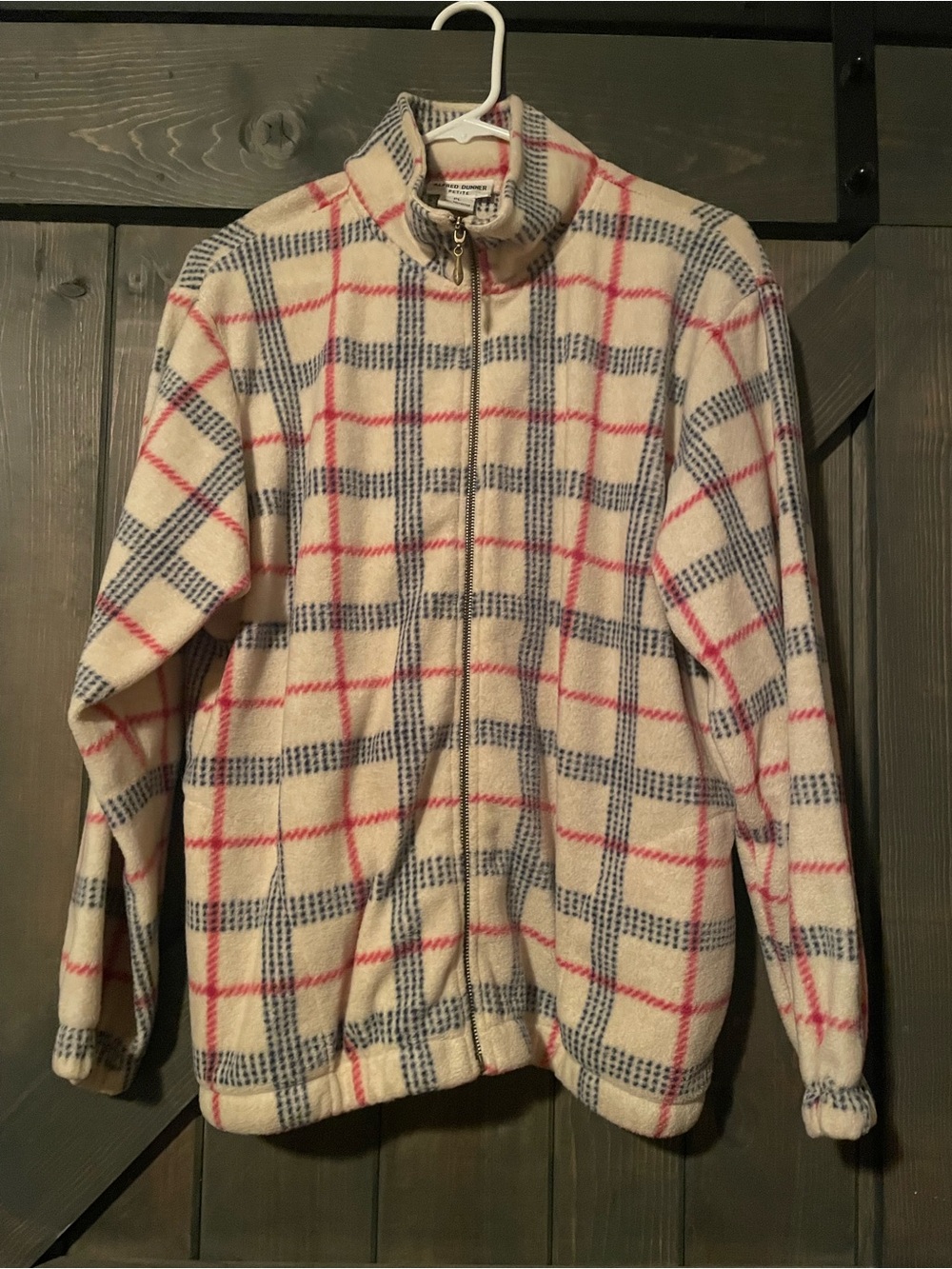 Alfred Dunner Plaid Zip Up Jacket Size Petite Large (12-14)